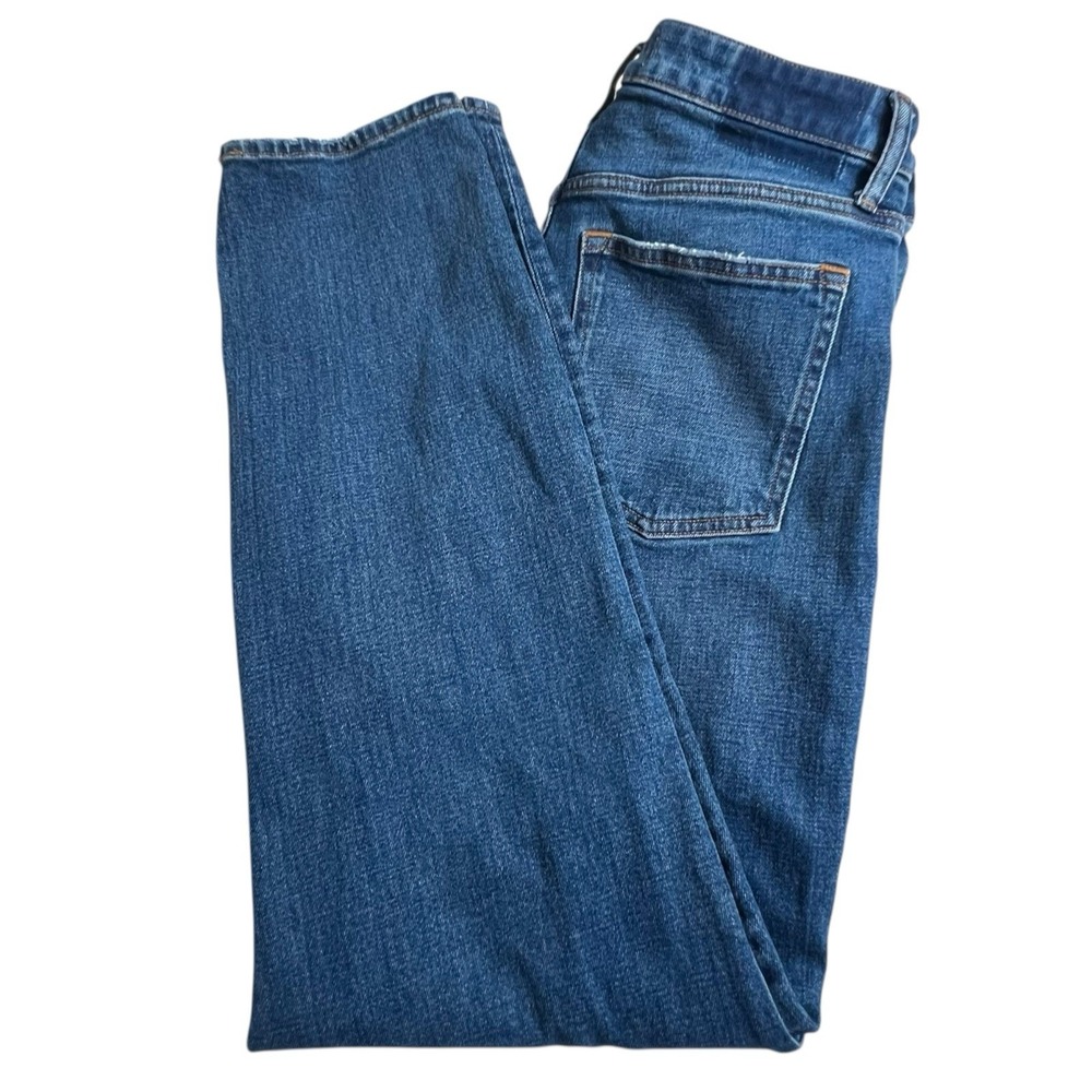 Abercrombie & Fitch Womens 8 Long High Rise Mom Distressed Medium Wash Jeans